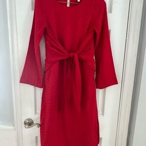 & Other Stories Red Polka Dot Tie Waist Dress Paris Atelier Dare Night Midi US 4